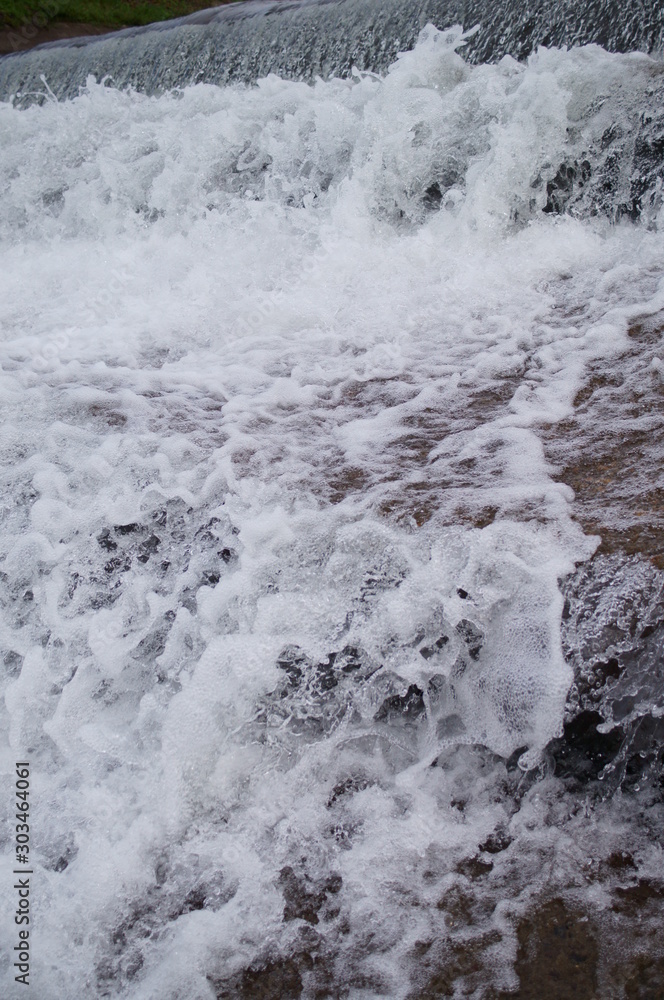 Japanese river flow water splash Japanese river flow water splash