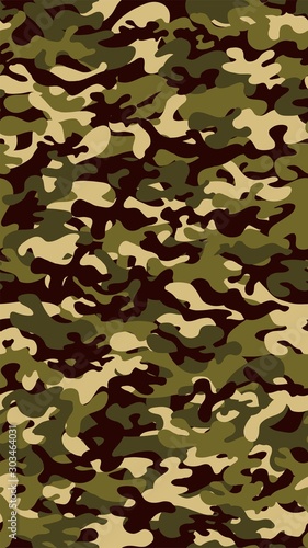 Vertical camouflage background. Seamless pattern.Vector. 縦長迷彩パターン