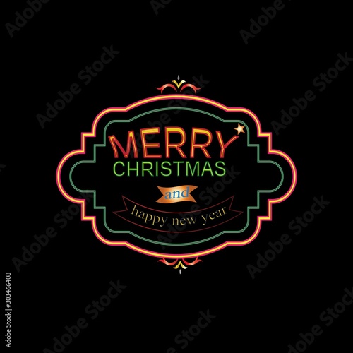 Happy New 2020 Year. Vector holiday illustration with neon effect.