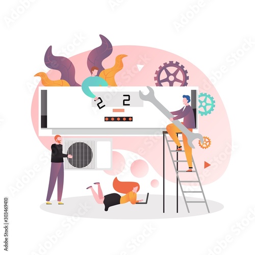 Air conditioning services and maintenance vector concept illustration © skypicsstudio