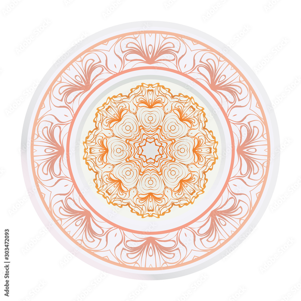 Fototapeta premium Creative round ornament with mandala. Vector illustration. For kitchen decoration