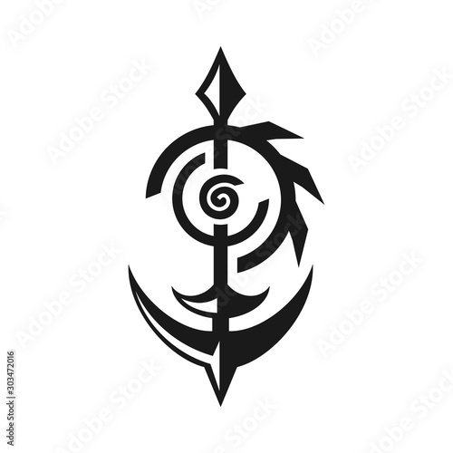 sharp anchor spear symbol logo design