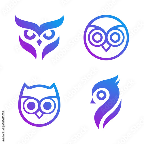 set of vector Owl logo design