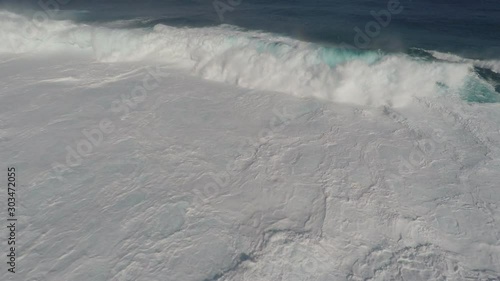 Aerial Footage Large Surf Crashing Ashore - Chanhom photo