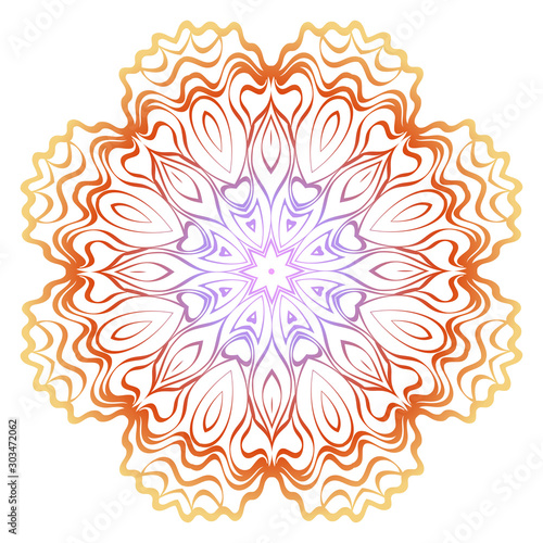 Floral mandala ornament. Vector illustration. Holiday decoration