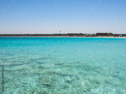 Marsa Matruh  Egypt. The amazing sea with tropical blue  turquoise and green colors. Relaxing context. Fabulous holidays. Mediterranean Sea. North Africa. Clean and pristine sea