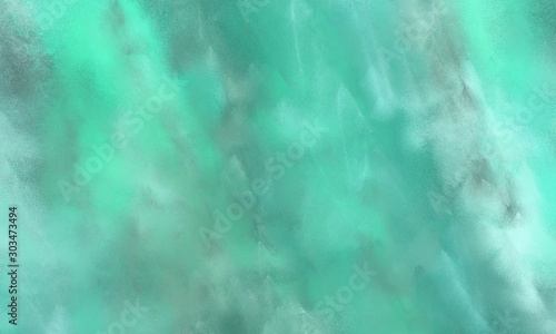 beautiful grungy brushed illustration graphic with colorful medium aqua marine  pale turquoise and blue chill painted color