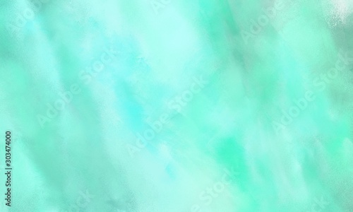 beautiful grungy brushed illustration graphic with colorful aqua marine, pale turquoise and turquoise painted color