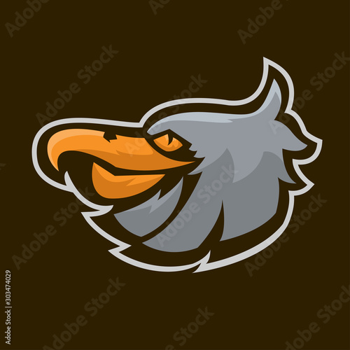 eagle head logo,mascot character.vector logo design
