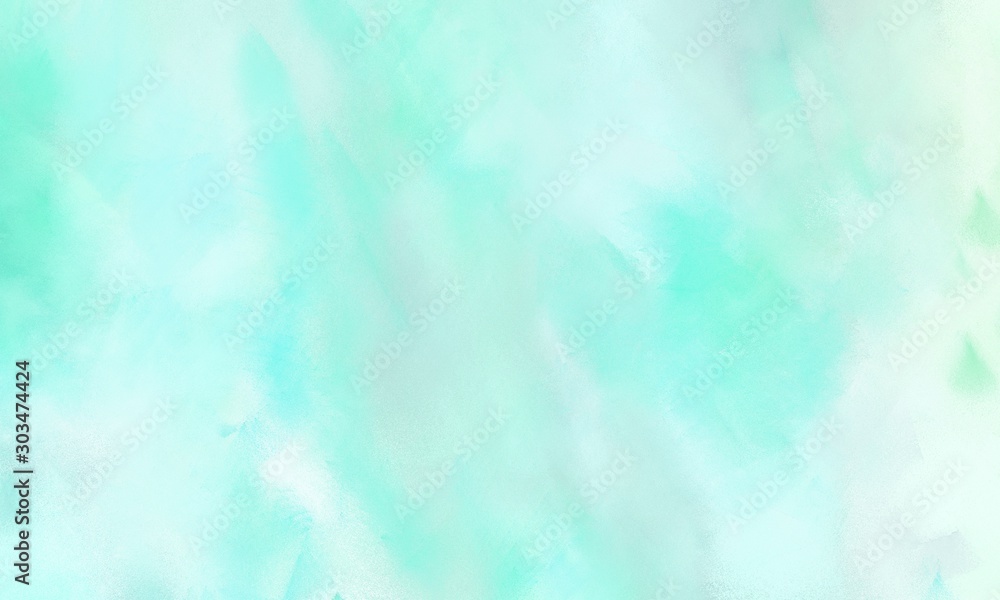 fine brush painted background with pale turquoise, honeydew and light cyan color and space for text