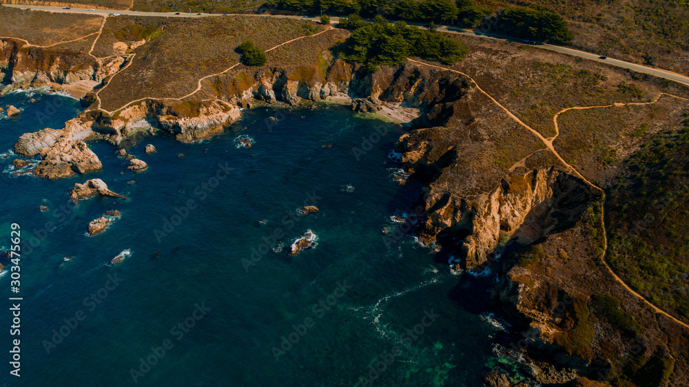 Pebble Beach, Carmel, Monterey, Big Sur Ocean Aerial view