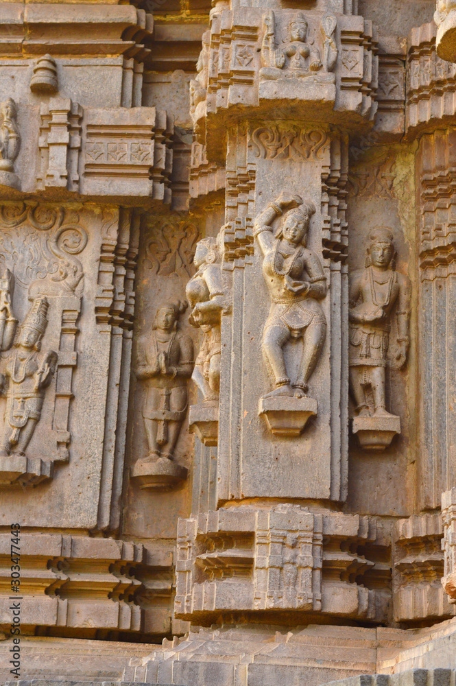 Female sculpture on the exterior wall of Kopeshwar Temple, Khidrapur, Maharashtra, India Female sculpture on the exterior wall of Kopeshwar Temple, Khidrapur, Maharashtra, India
