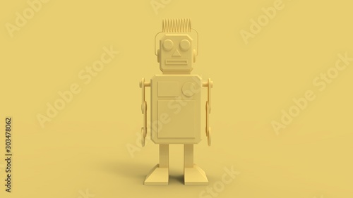 3d rendering of a cute robot isolated in a studio background