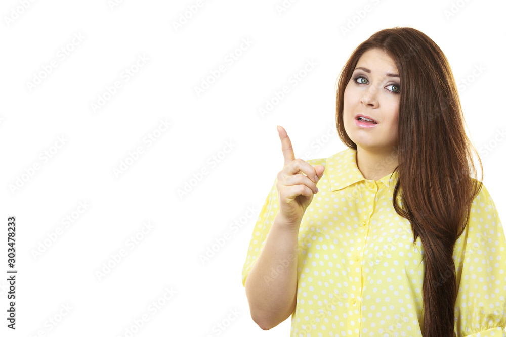 Funny woman being displeased