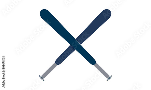 Cross baseball bat icon vector image