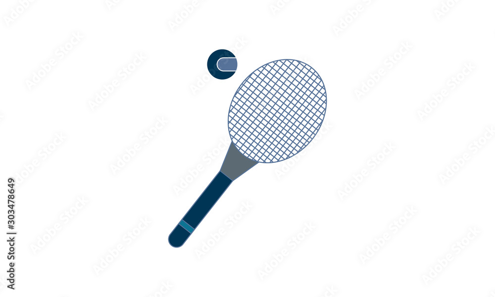 Εκτύπωση καμβά Tennis ball with racket icon for tennis equipment
