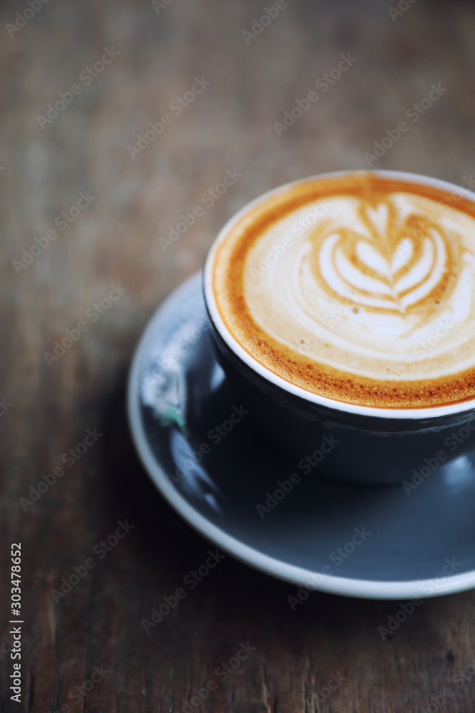 cappuccino or Latte art coffee made from milk on the wood table in coffee shop cappuccino or Latte art coffee made from milk on the wood table in coffee shop