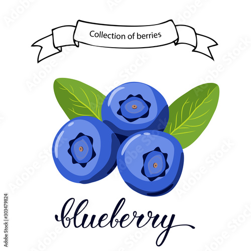 Three blueberries