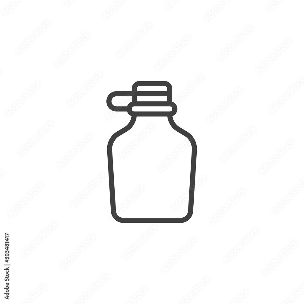 Water flask line icon. linear style sign for mobile concept and web design. Water bottle outline vector icon. Symbol, logo illustration. Vector graphics Water flask line icon. linear style sign for mobile concept and web design. Water bottle outline vector icon. Symbol, logo illustration. Vector graphics