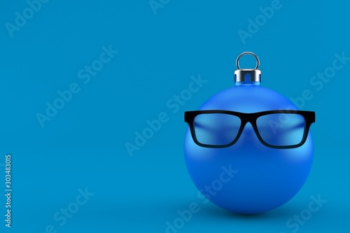 Glasses with christmas bauble