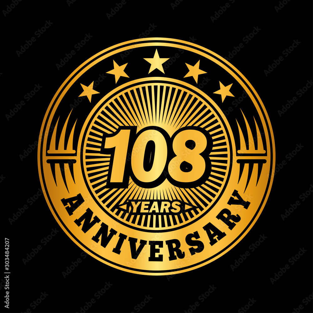 108 years anniversary celebration logo design. Vector and illustration. 108 years anniversary celebration logo design. Vector and illustration.