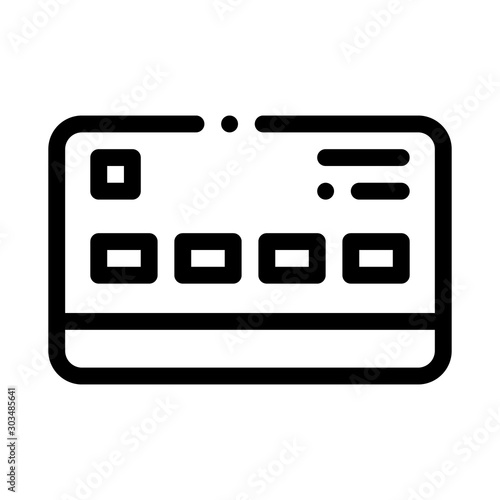 Credit Card Icon Vector. Outline Credit Card Sign. Isolated Contour Symbol Illustration