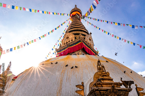 Swayambhunath Stupa or Monkey Temple Buddhist Monastery in Kathmandu, Nepal