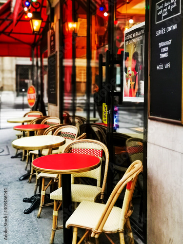 PARIS, FRANCE - November 17, 2019: Restaurants in Paris city, France.