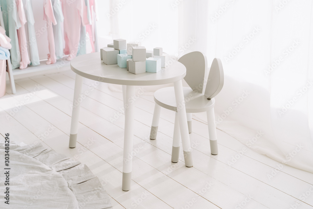 Fotografie Kid Table For Games Children Room Design Interior