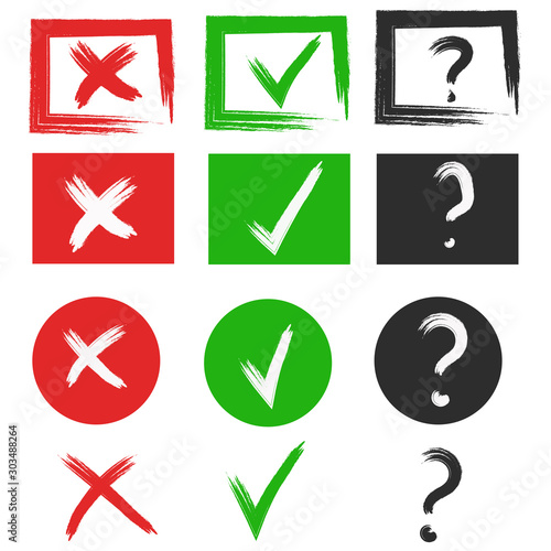 Hand drawn checklist marks icon.