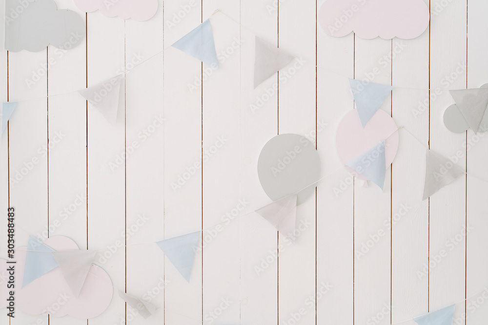 Fotografie Tiny Flags Ornaments Children Room Wall Decoration