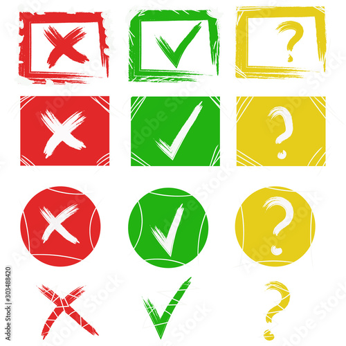 Hand drawn checklist marks icon.
