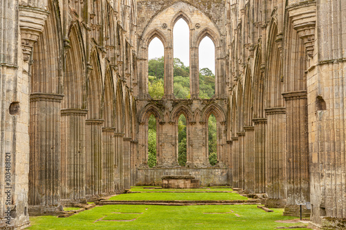 Interior of the Cistercian Rievaulx Abbey near Helmsley, North Yorkshire, England photo