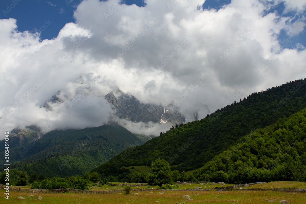 Summer landscape in Upper Svaneti, Georgia