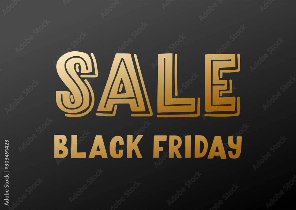 Sale black friday hand drawn lettering