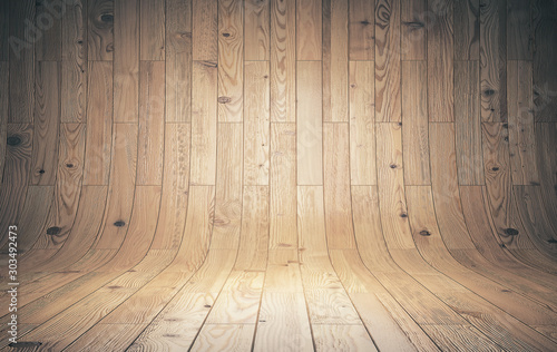 Fototapeta Naklejka Na Ścianę i Meble -  curved wooden background