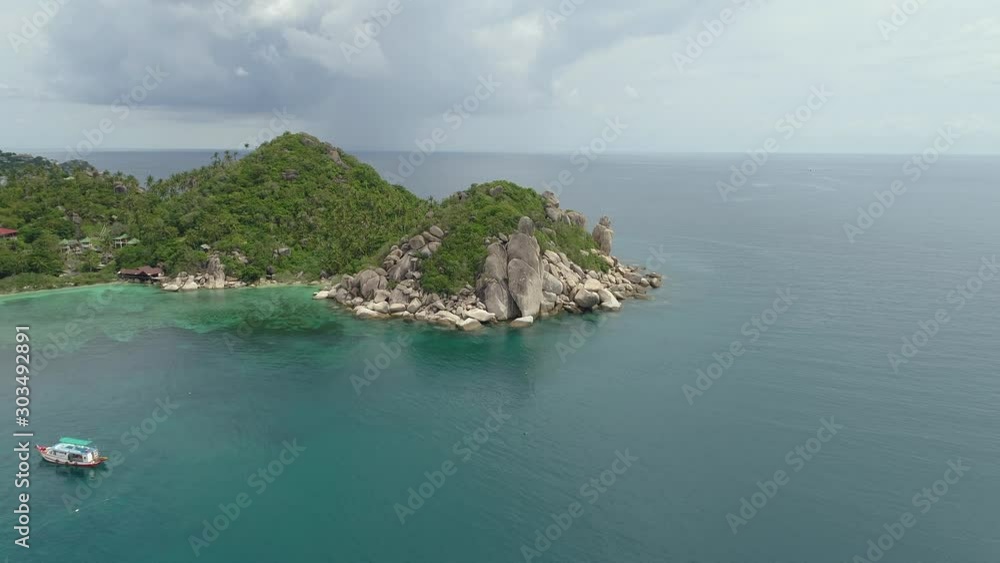 Aerial view Tropical island in Sea Aerial view Tropical island in Sea