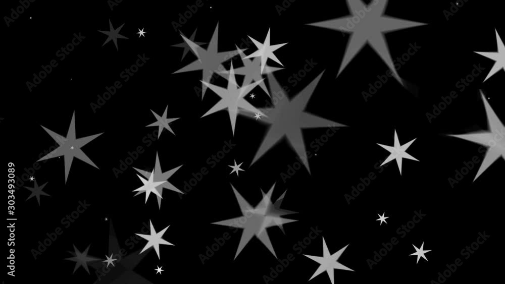 Black and White Fuzzy Flat Colored Stars Popping Up Seamless Loop Black and White Fuzzy Flat Colored Stars Popping Up Seamless Loop