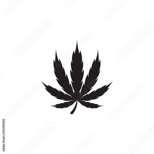 Cannabis marijuana hemp leaf logo