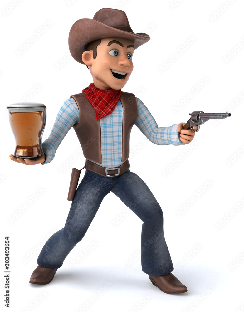 Fun Cowboy - 3D Illustration