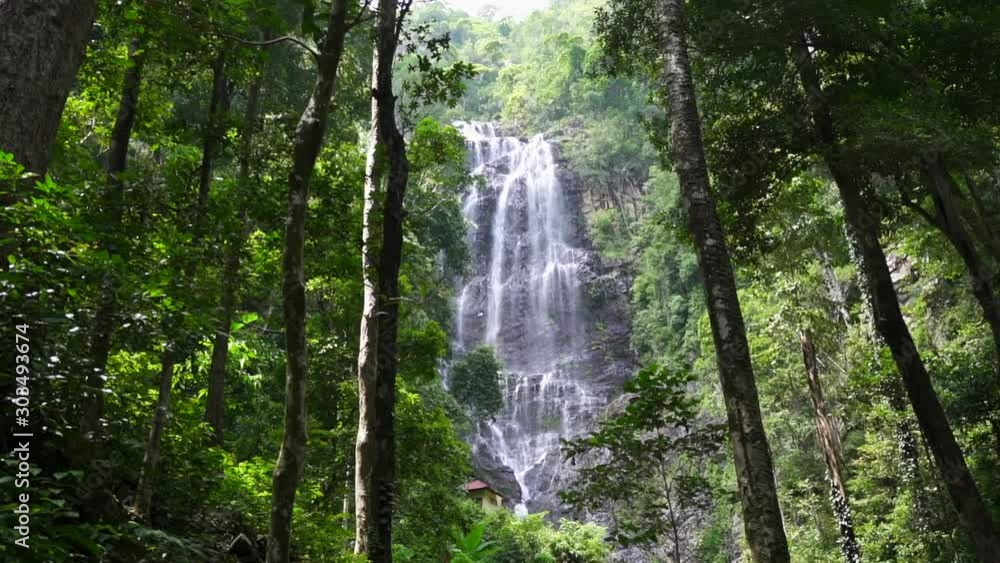 slow motion of a massive waterfall in Asia slow motion of a massive waterfall in Asia