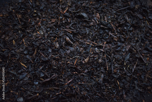 black tea in dark background
