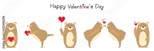 Set of cute valentine Bears