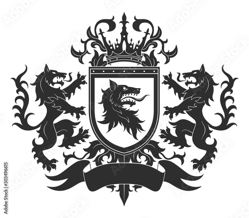 Coat of arms with wolves