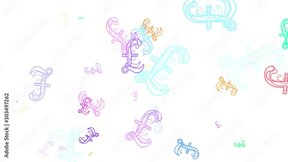Ridged Sterling Pound Symbol Splashing Up Seamless Loop White Background Ridged Sterling Pound Symbol Splashing Up Seamless Loop White Background