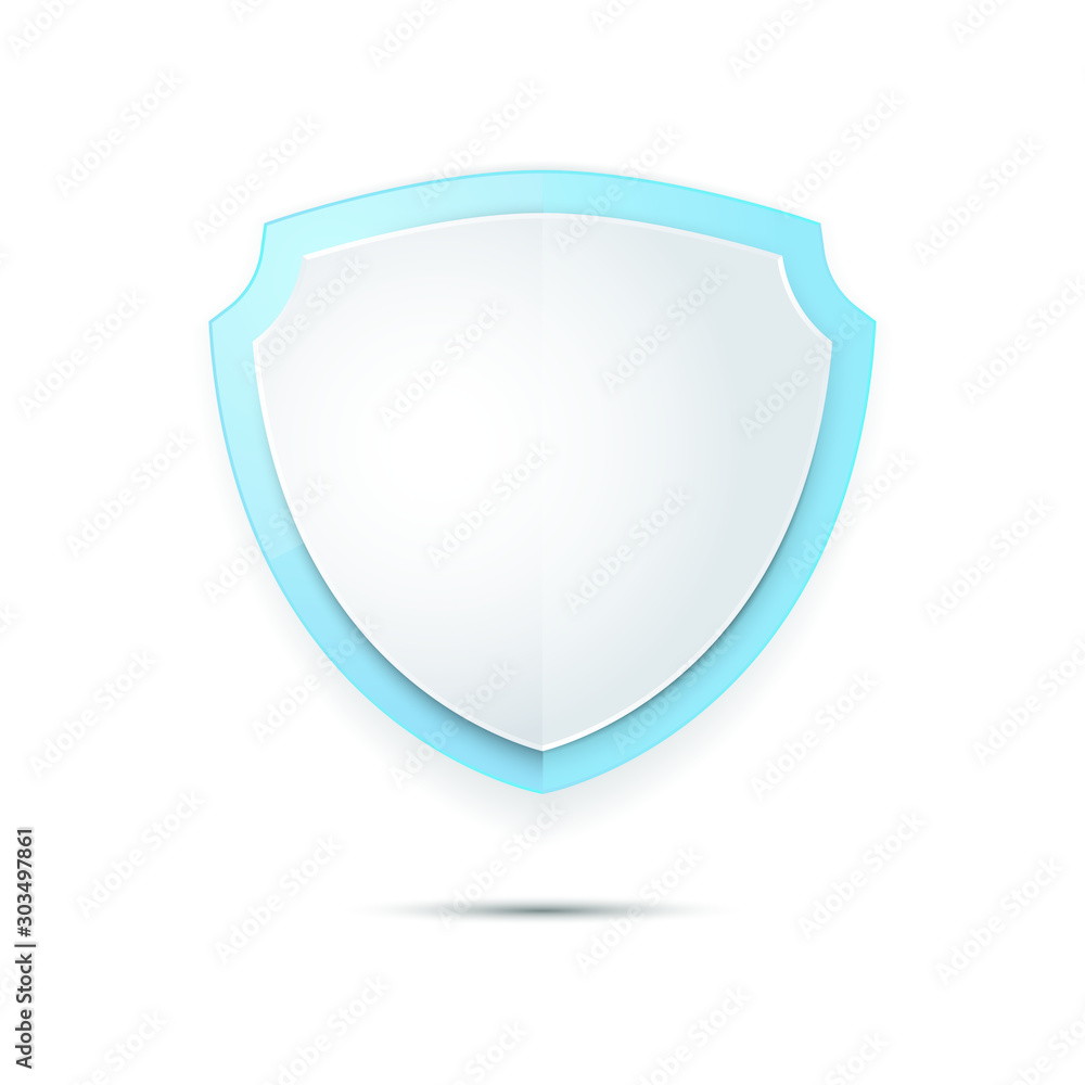 Realistic shield with shadow, vector Realistic shield with shadow, vector