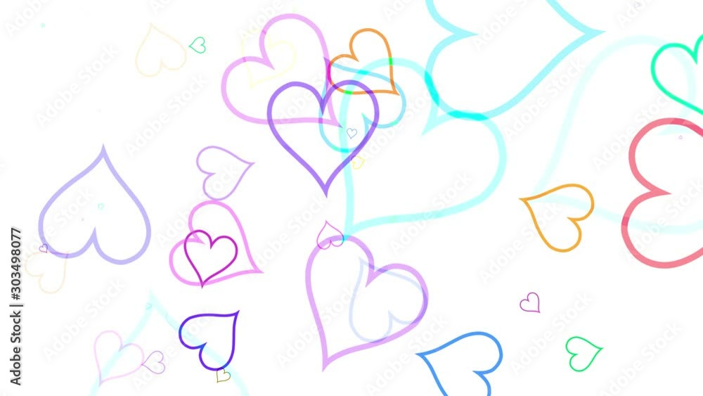 Splashing Line Hearts Seamless Loop White Background Splashing Line Hearts Seamless Loop White Background