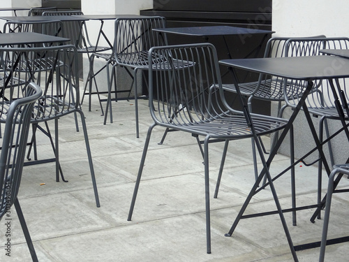 empty table and chairs