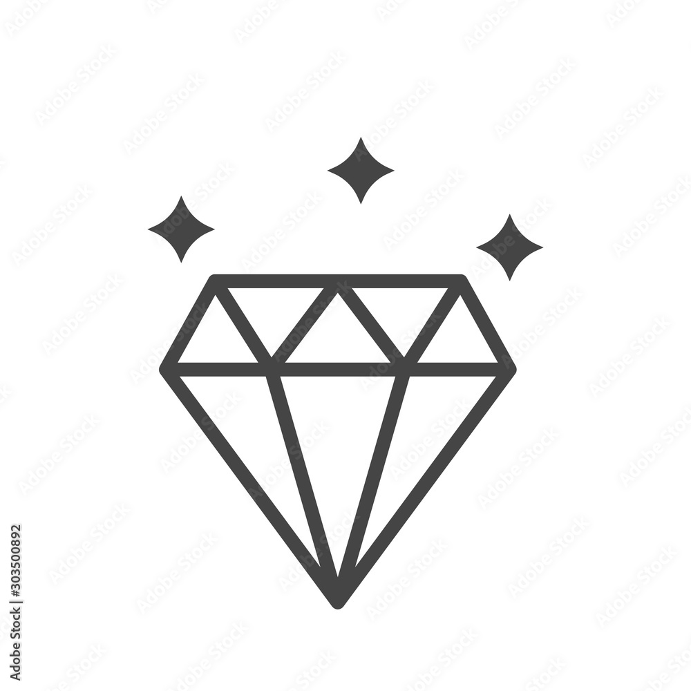 Diamond Icon. Crystal Vector. Jewerly Illustration Isolated