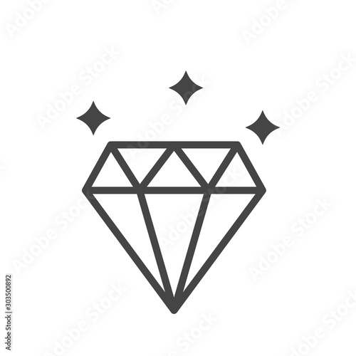 Diamond Icon. Crystal Vector. Jewerly Illustration Isolated